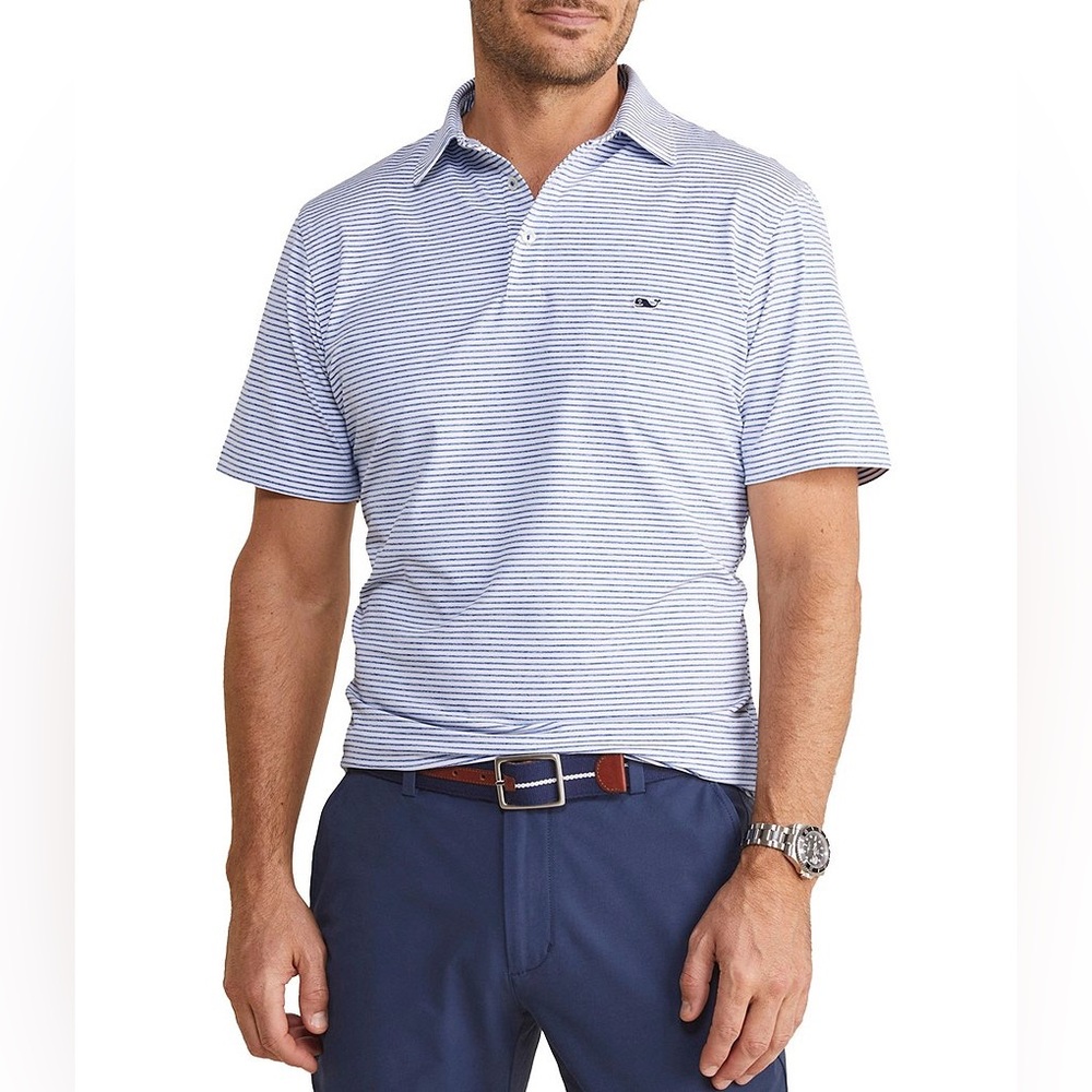 Vineyard Vines// Bradley Stripe Sankaty Short Sleeve Polo Shirt